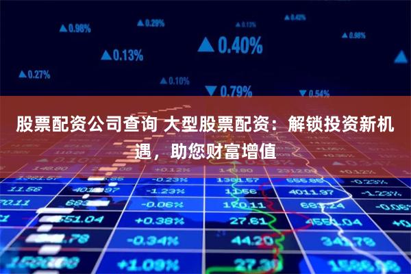 股票配资公司查询 大型股票配资：解锁投资新机遇，助您财富增值